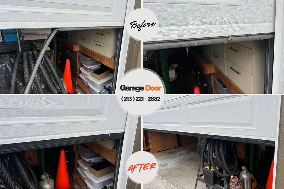 Before and after: garage door repair Hoboken, NJ